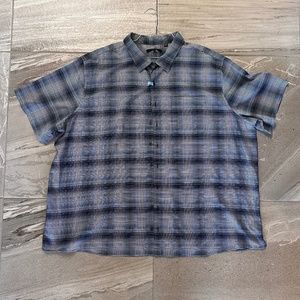 Men’s plaid short sleeve shirt like new size 4XL, Synrgy brand from DXL
